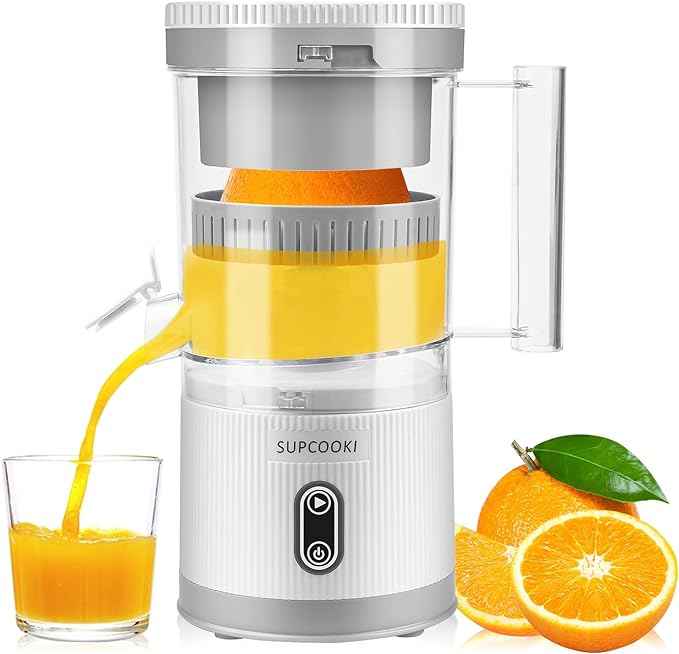 Electric Citrus Juicer - Rechargeable Juicer Machine with USB Cable and Cleaning Brush
