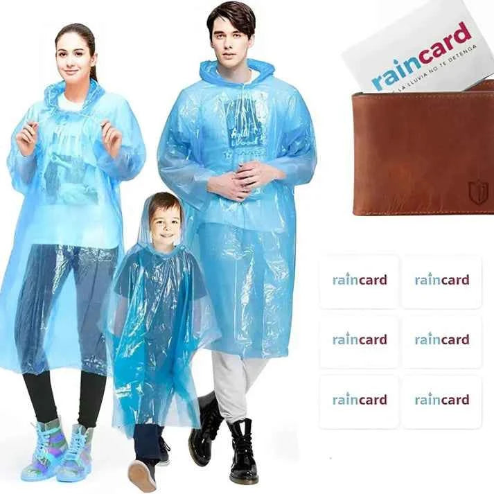 Unisex Disposable Rain Poncho - Waterproof Emergency Rain Gear - Small Pocket Size (Pack of 5)