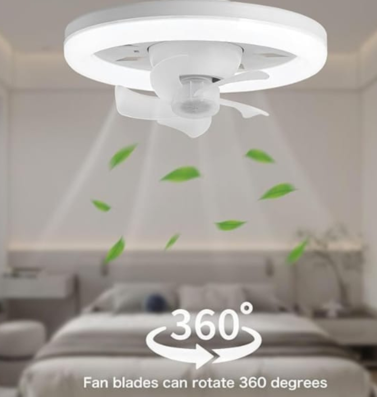 Acrylic Ceiling Fan with Led Light, Remote Control, Oscillating Fan, Socket Fan Light for Kitchen/Bathroom/Bedroom/Home Office - BLUBstore7