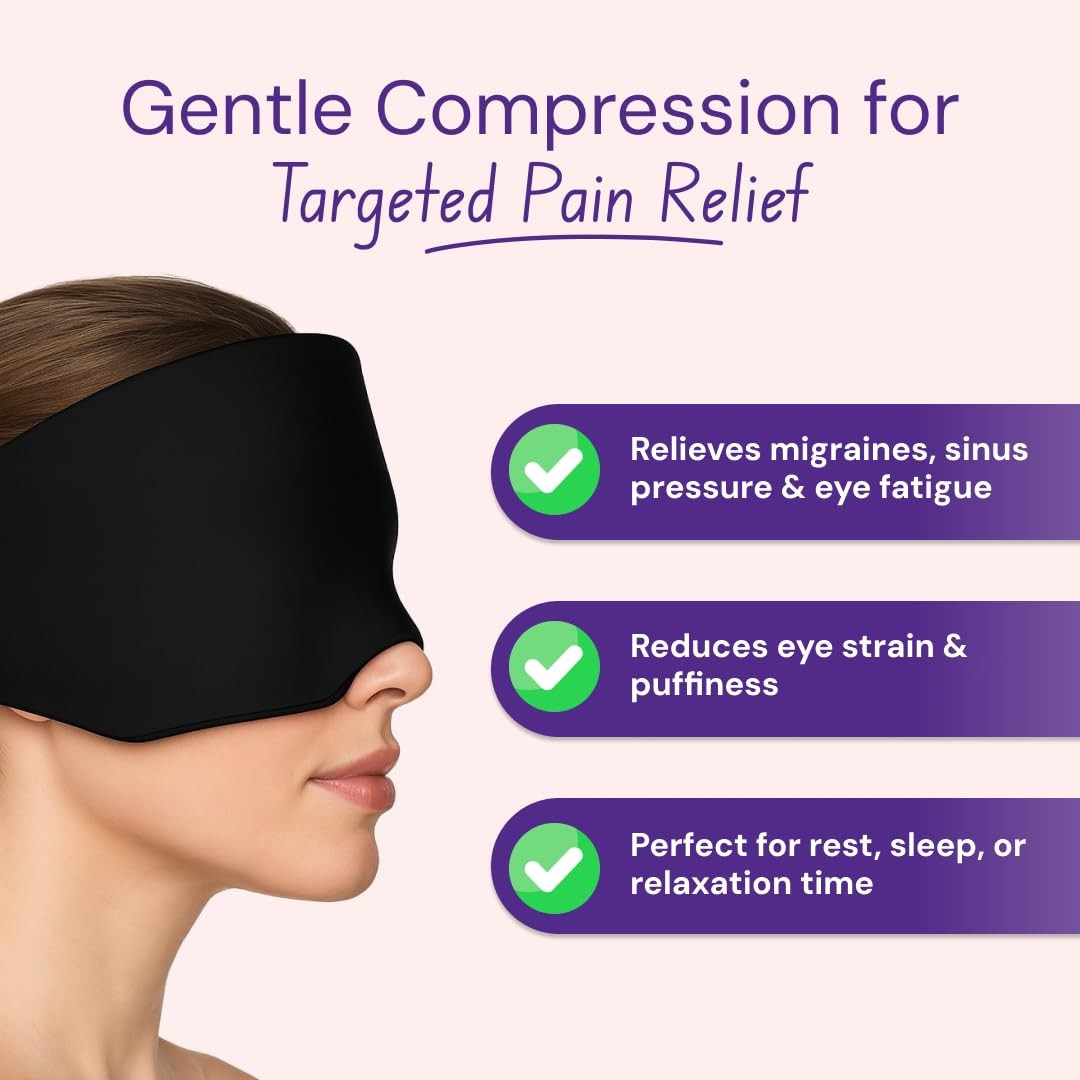Migraine Relief Cap for Migraines, Headaches, Sinuses, Tension Relief - Black
