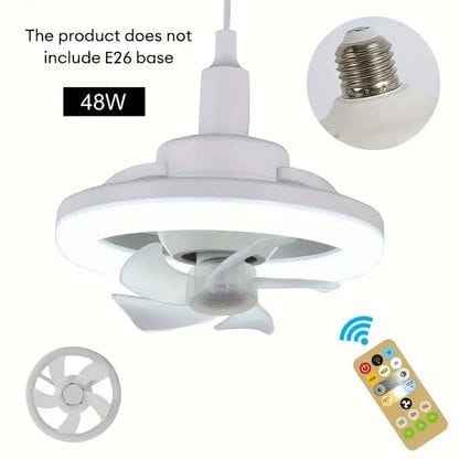 Acrylic Ceiling Fan Light with Remote Control, LED, and Oscillation for Kitchen, Bathroom, Bedroom, and Home Office