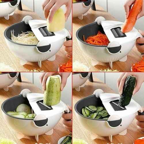 Vegetable Cutter with Drain Basket for Easy Meal Prep and Fresh Veggies